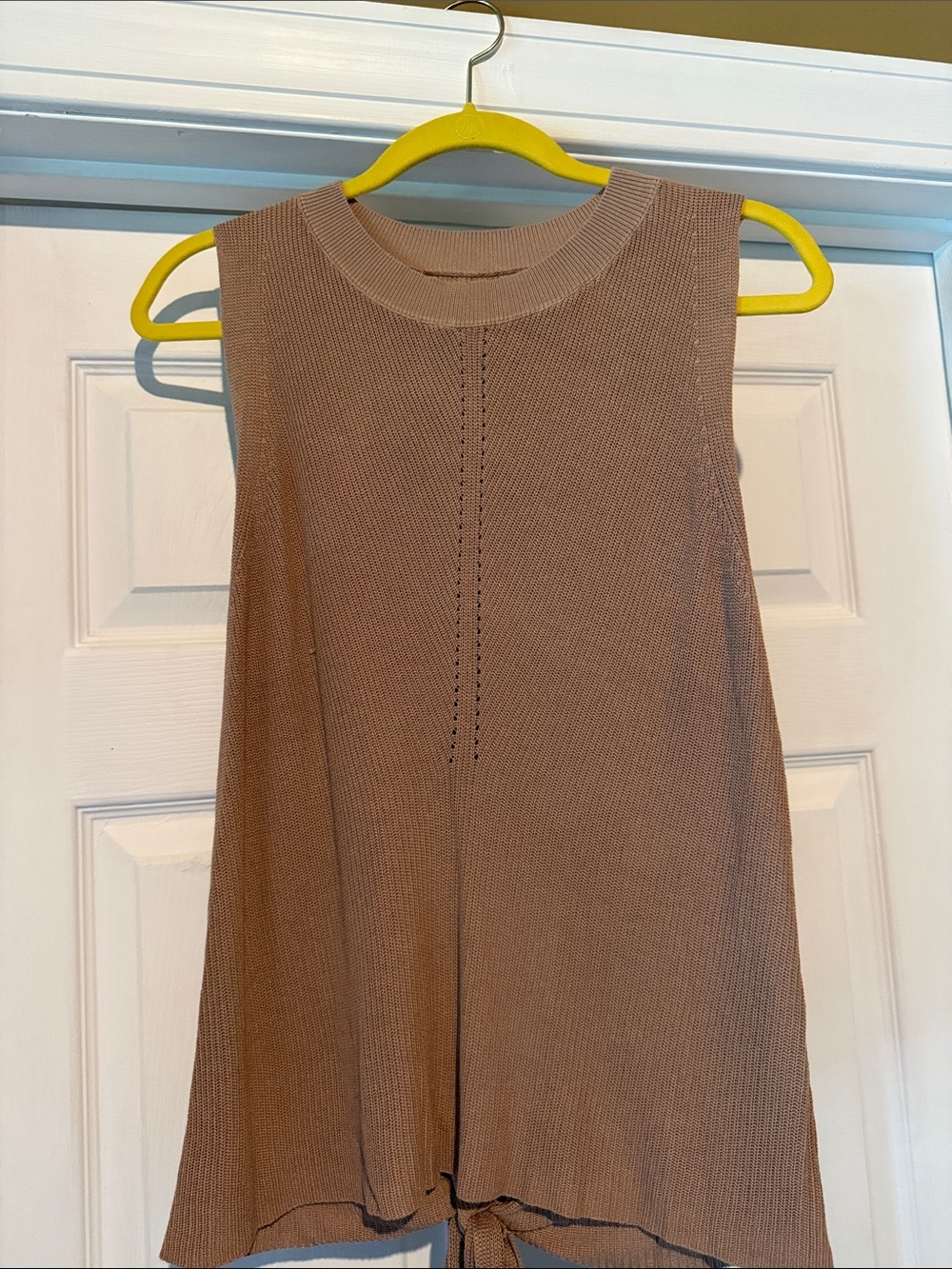 Tie-Hem Sleeveless Knit Top in Dusty Mauve